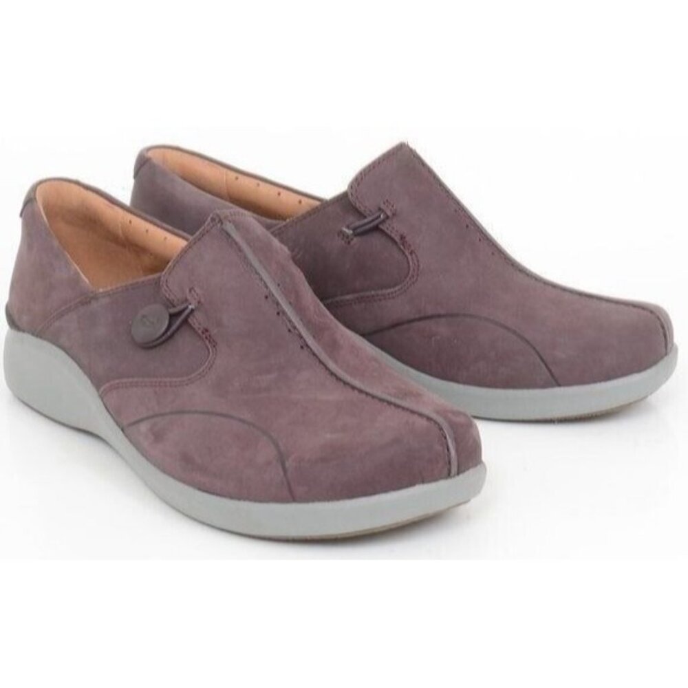 Clarks Unstructured Women's Size 11 Walking Comfy Leather Slip-on Clog Loafer